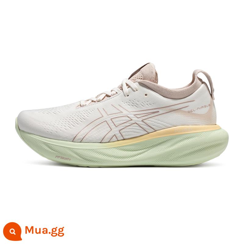 ASICS Arthur mùa hè mới GEL-NIMBUS 25 đàn hồi thoáng khí đệm nhẹ giày chạy bộ giày thể thao - trắng hồng