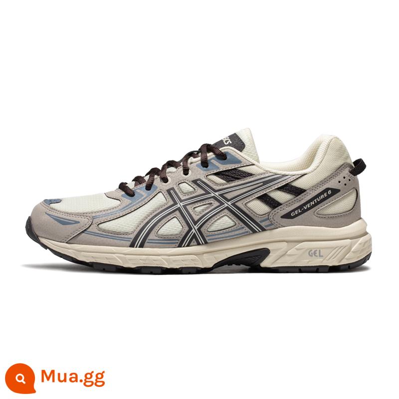 Giày chạy bộ xuyên quốc gia ASICS Arthur dành cho nữ GEL-VENTURE 6 Giày thể thao lưới thoáng khí mùa hè chống sốc - Kem/xám-100 —Nam