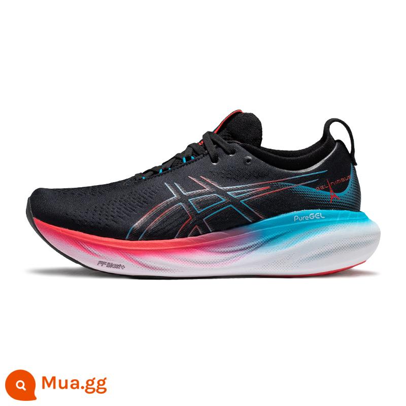 ASICS Arthur mùa hè mới GEL-NIMBUS 25 đàn hồi thoáng khí đệm nhẹ giày chạy bộ giày thể thao - Đen đỏ