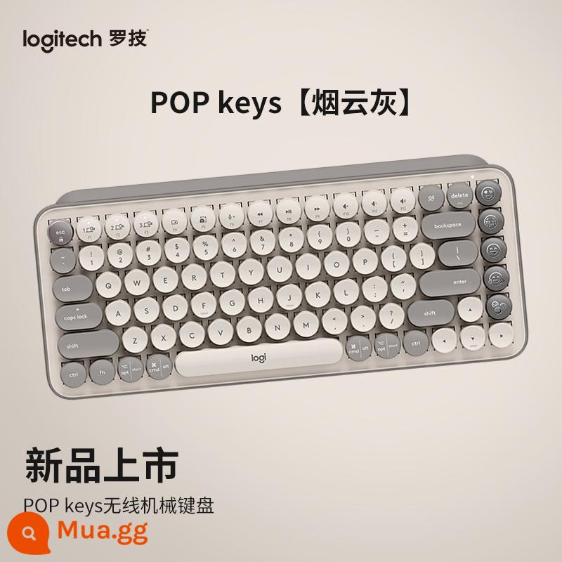 Logitech POP KEYS Bluetooth không dây bàn phím cơ TTC trà trục bong bóng Retro Punk bàn phím bé gái di động - Phím POP [màu xám khói]