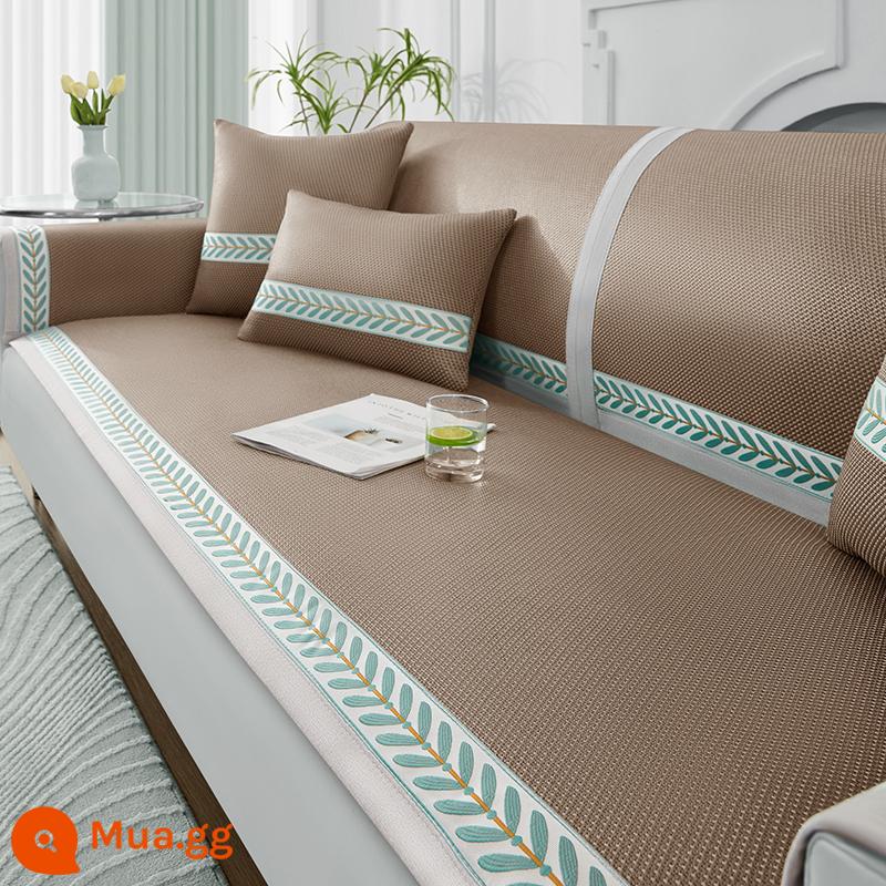 Sofa đệm mùa hè mây mat mùa hè mat cây ngải băng lụa da chống trượt bọc ghế sofa vải che mùa hè băng đệm - Mugwort-Ka Se [làm mát và chống thấm trong một]