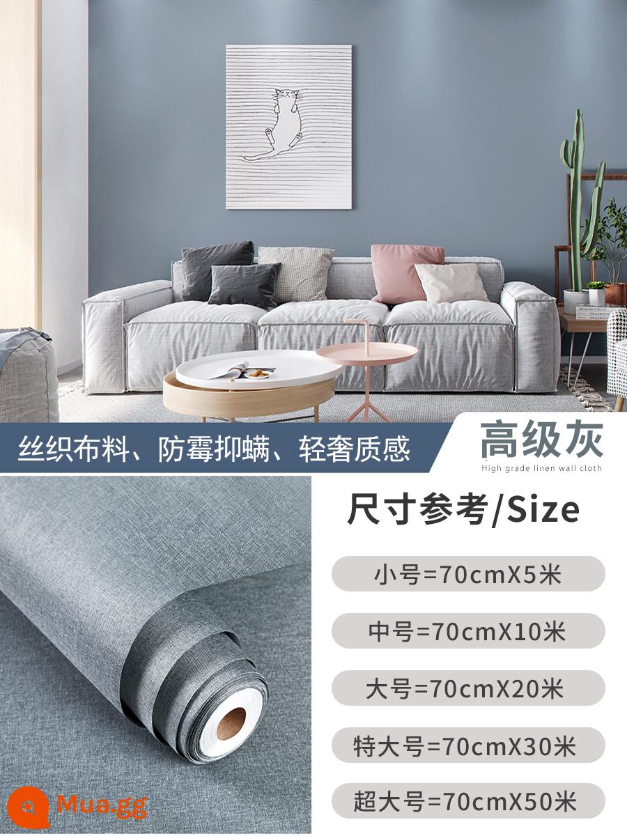 [Linen] Vải dán tường chống thấm nước chống ẩm chống nấm mốc giấy dán tường tự dính cao cấp phòng ngủ nền tường miếng dán tường trang trí chống thấm nước - Màu xám cao cấp〖thoáng khí và chống nấm mốc丨kháng khuẩn dành cho bà mẹ và trẻ sơ sinh〗