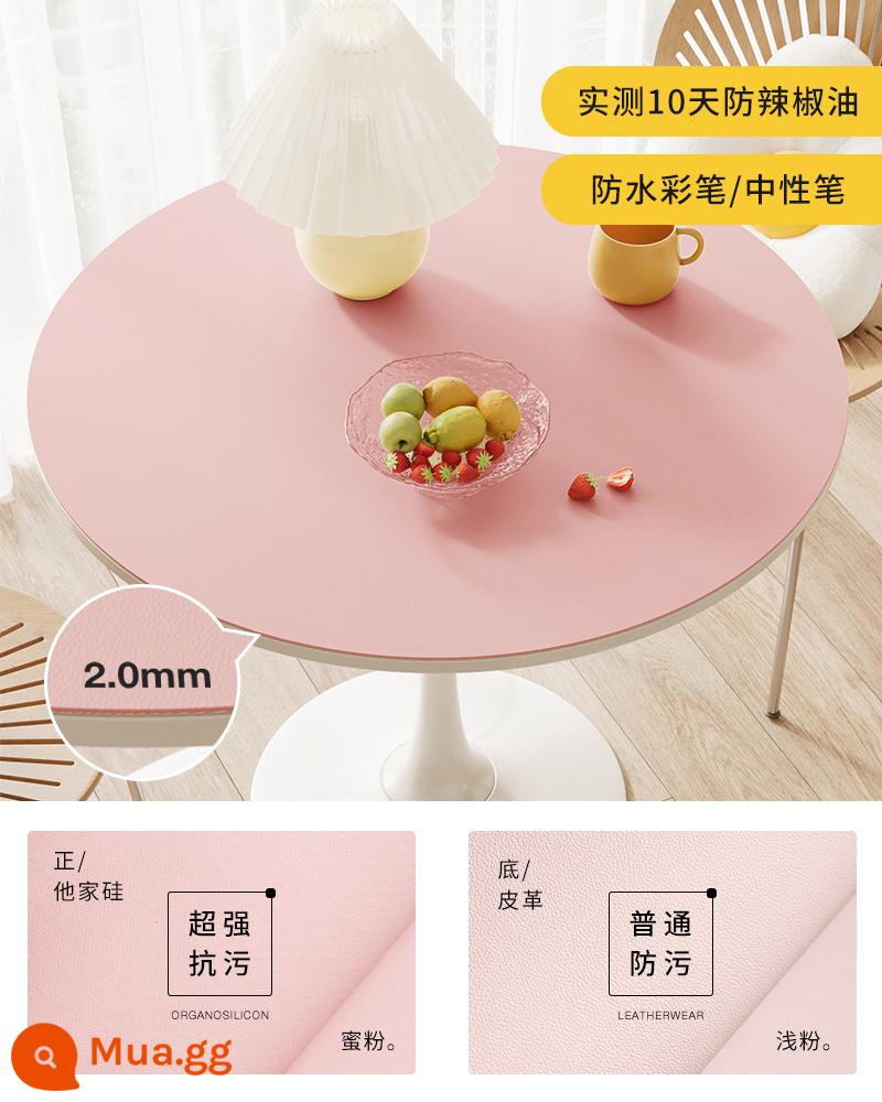 [Silicone chống bẩn] Khăn trải bàn tròn chống thấm nước, chống dầu, chống giặt và chống bỏng tại nhà phòng khách bàn ăn tròn thảm lót bàn cà phê - Thạch Đào 2.0mm