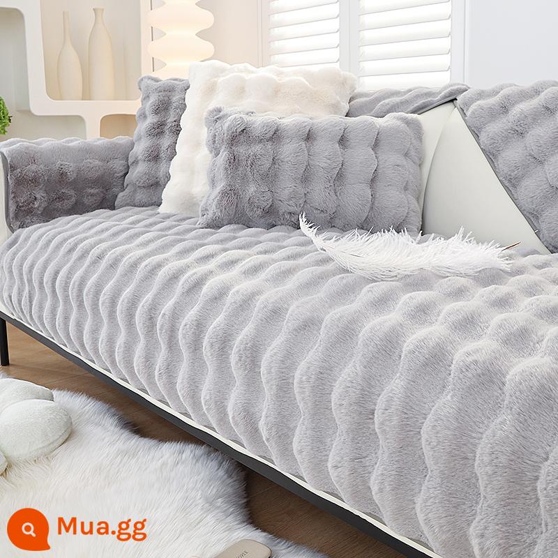 Giống như con mèo thỏ sang trọng đệm sofa mùa đông đệm dày ghế sofa da 2023 mới mùa thu đông vải bọc - Tuscany-màu xám nhạt