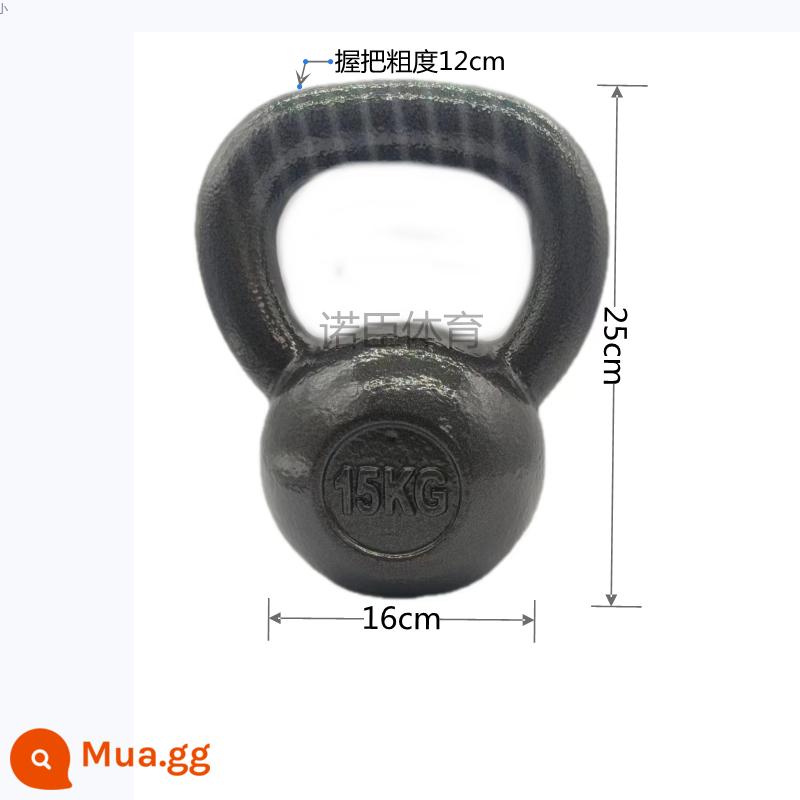 Kettlebell sơn phun sơn Kettlebell 816201050kg sắt nguyên chất rắn gang nguyên chất sắt rèn tạ nam nữ - Chuông ấm bằng sắt đặc 15kg, màu keo tay tùy chọn