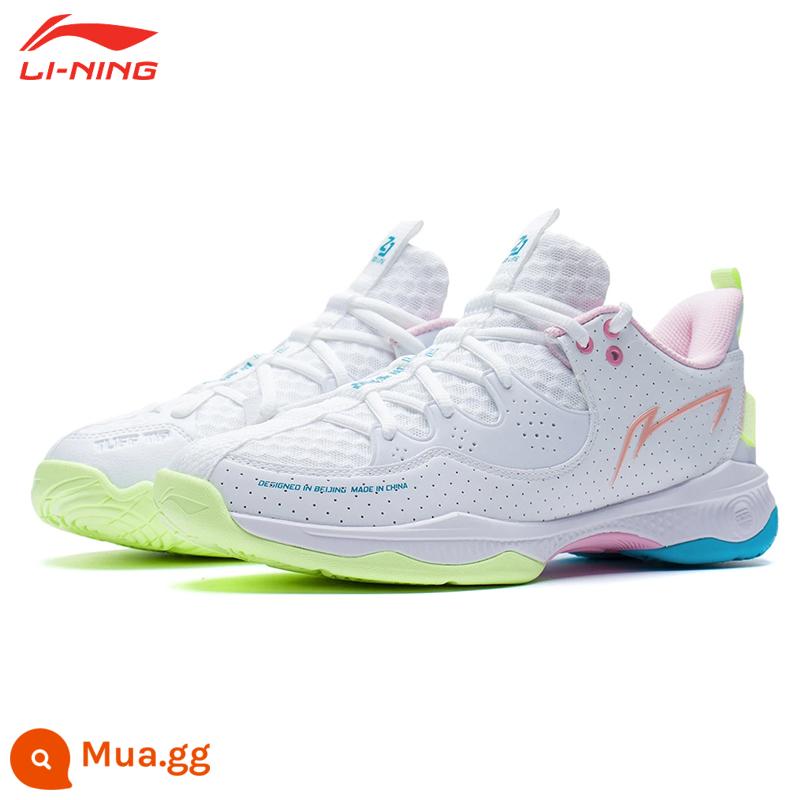 Giày cầu lông LINING Li Ning Battle Halberd III LITE 3 thế hệ nam nữ giày thể thao chống trượt chống sốc AYZS016 - Halberd IIILITE/AYZS016-3 (tiêu chuẩn trắng/hồng nhạt)