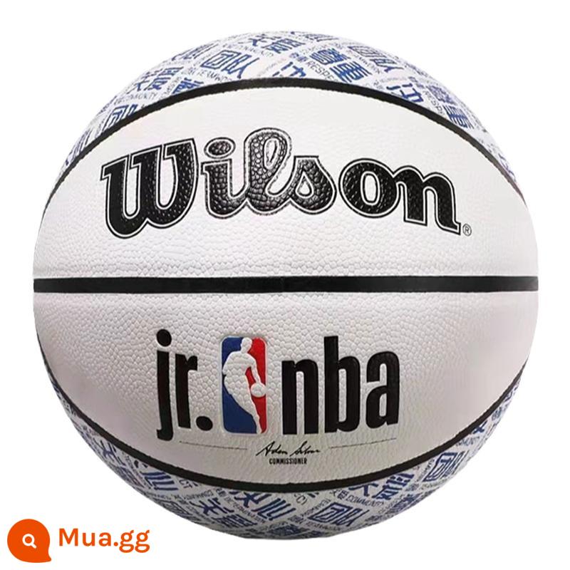 Bóng rổ Wilson số 5 đích thực PU chống mài mòn dành cho trẻ em luyện tập trong nhà và ngoài trời NCAA bóng khuôn viên trò chơi WTB0929 - Quả bóng số 5 trẻ em WTB9703IB05CNNBA, một quả bóng giả, mười quả phạt đền, bốn phụ kiện miễn phí