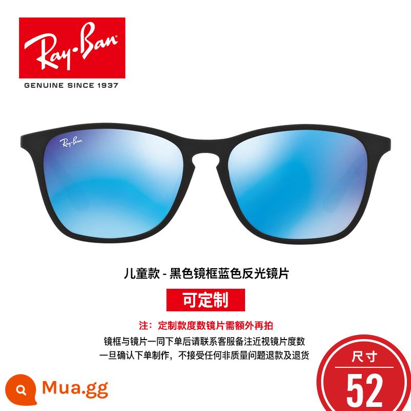 Kính râm RayBan Ray-Ban xu hướng thời trang màu phản quang mẫu trẻ em 0RJ9061SF - Gọng đen, tròng kính phản quang màu xanh lam cỡ 52 [Ảnh đơn tùy chỉnh sẽ không được vận chuyển, các ống kính cần được chụp riêng]