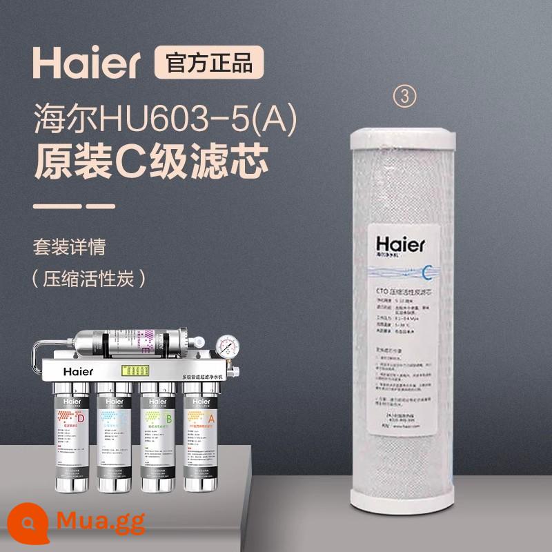 Máy lọc nước Haier lõi lọc hộ gia đình uống trực tiếp máy lọc nước nhà bếp HU603-5A trọn bộ lõi lọc chính hãng - Than hoạt tính nén loại C