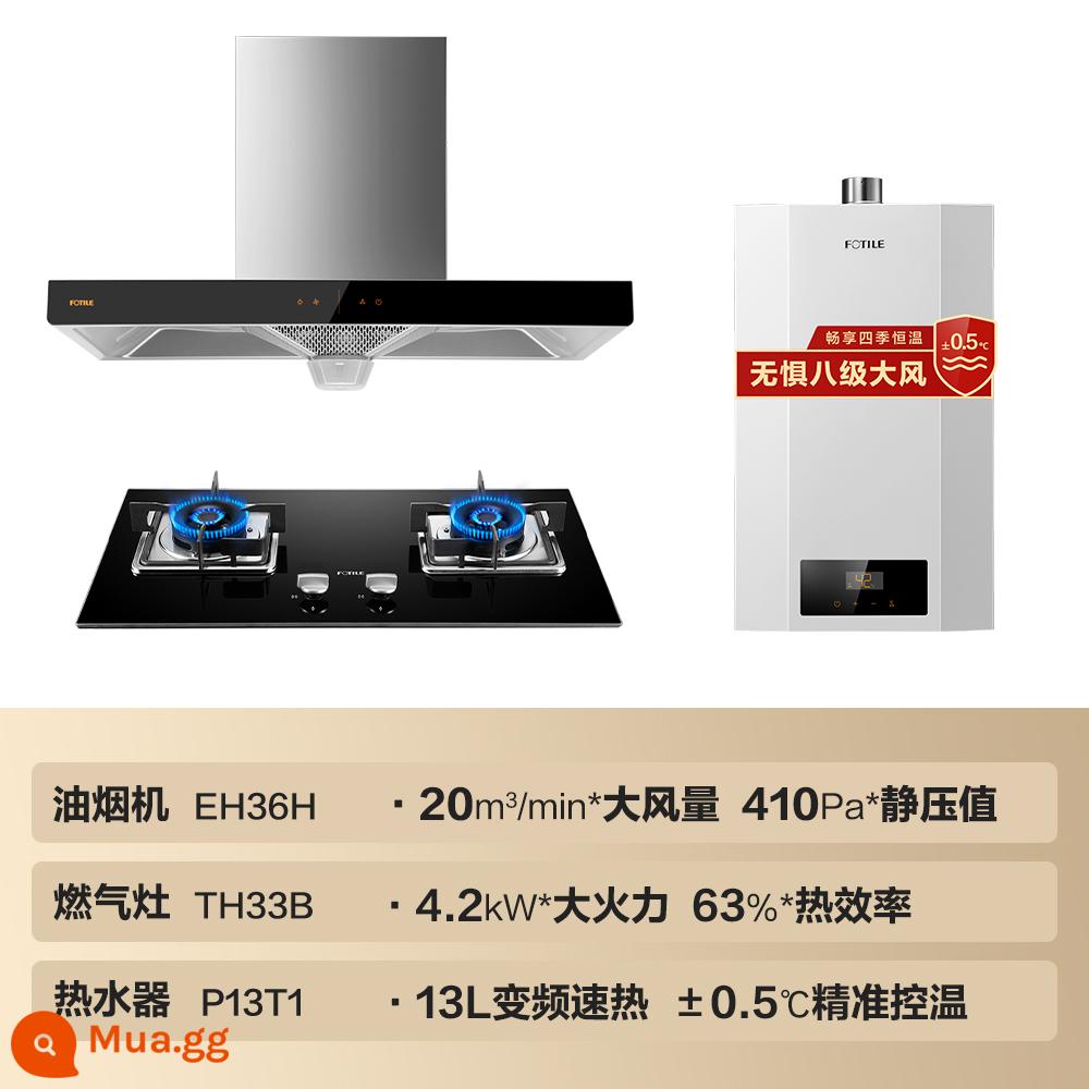 FOTILE EH36H+TH33B/G Range Hood Bếp Gas Gói Hob Bếp Set FOTILE Official Flagship Store - [Máy nước nóng bếp khói]EH36H+TH33B+P13T1