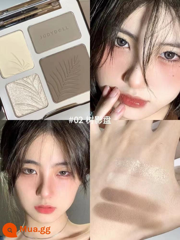 Bây giờ Judydoll Orange Highlight Repair Bảng màu tất cả trong một Bảng màu toàn diện cho da mặt Làm sáng phấn mũi ba chiều Phấn mờ - [Dành cho da ấm]#02 Tree Shadow Disk Hàng có sẵn