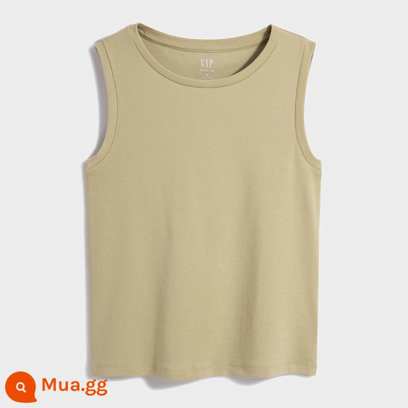 Áo Vest Không Tay Phong Cách Gap Nữ Spice Girl Phong Cách Đàn Hồi Cao Mỏng Mùa Hè 2023 540735 Áo Thể Thao - Khaki