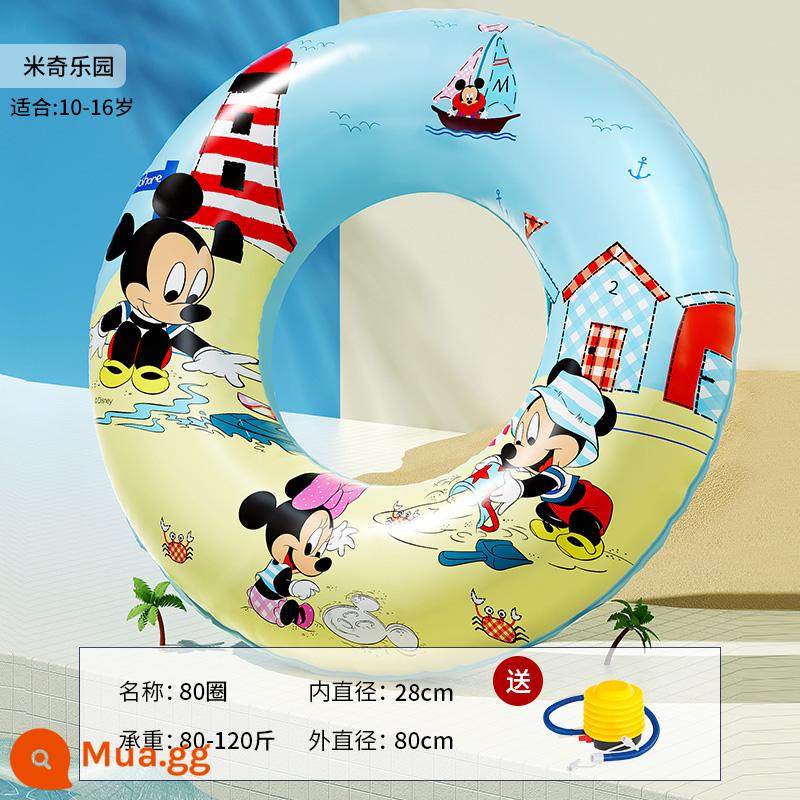 Bestway Vòng bơi trẻ em dày chống lật Disney bé trai và bé gái hoạt hình bơm hơi vòng nách - Disney Mickey size 80 (trọng lượng khuyến nghị 80-120 pounds) đi kèm với máy bơm