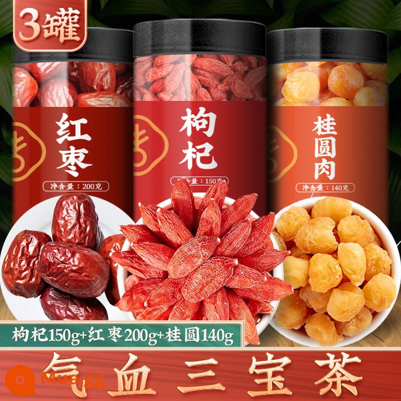 Fengkaiyuan Black Goji Berry Official Flagship Store Ninh Hạ Siêu Cấp Chính Hãng Xác Thực Chính Hãng Nam Thận Không 500G Gougan - Trà ba báu khí huyết [Ngay cả nữ thần cũng có thể uống]