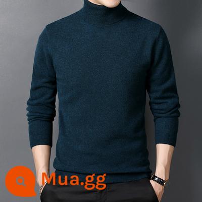 Woodpecker gỗ cashmere nam 100%loa cashmere nguyên chất áo len nam nam - Xanh đậm [áo cao]