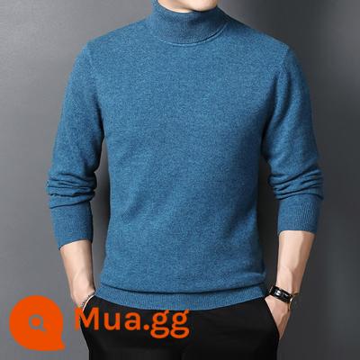 Woodpecker gỗ cashmere nam 100%loa cashmere nguyên chất áo len nam nam - Hồ xanh [áo cao]