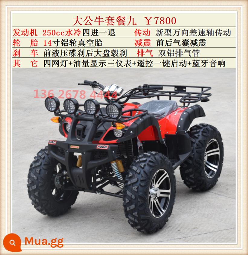 Zongshen xăng làm mát bằng nước bò bãi biển xe ATV điện trẻ em dành cho người lớn bốn bánh trục truyền núi off-road xe máy c - Big Bull Bộ Chín