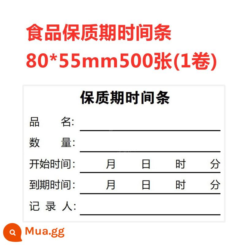 Ngâm thẻ hợp lệ thực phẩm dải thời gian rã đông trong tủ lạnh nhãn hợp lệ thời hạn sử dụng thời gian hết hạn nhãn dán tự dính - Hạn sử dụng: 80*55mm, 500 tờ/cuộn.Yêu cầu biên lai, tin nhắn