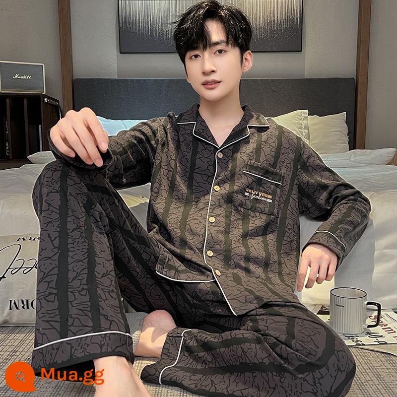 2023 Bộ Đồ Ngủ Mới Cho Nam Xuân Thu Cotton Nguyên Chất Dài Tay Ngày Hè Bé Trai Tuổi Teen Cotton Mặc Nhà - (BBA) cotton nguyên chất nam G655