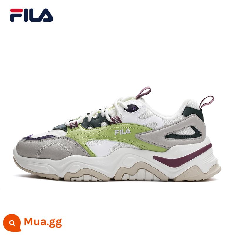 FILA Fila đồi giày đế dày giày nữ phong cách retro giày thể thao mùa xuân 2023 mới ngoài trời cổ giày - Marshmallow/màu vàng tươi-xanh-MB