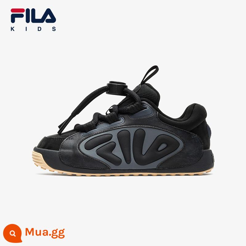 Giày trẻ em FILA KIDSFila giày thể thao trẻ em mùa xuân 2024 phong cách mới giản dị giày ô liu cổ điển dành cho nam và nữ - Đen/Xám lâu đài-BC