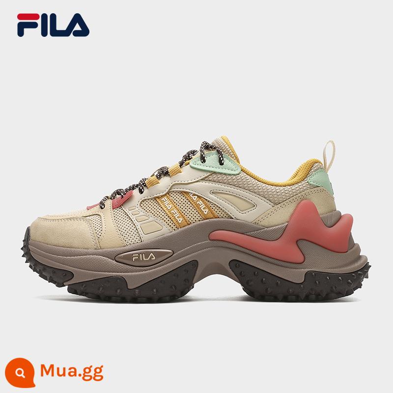 FILA Fila Xương Cá 3rd Thế Hệ Bố Giày Nữ Mùa Xuân 2024 Mới Giày Đế Dày Tăng Chiều Cao Giày thể Thao - Sỏi vàng/Cát tẩy trắng-PA