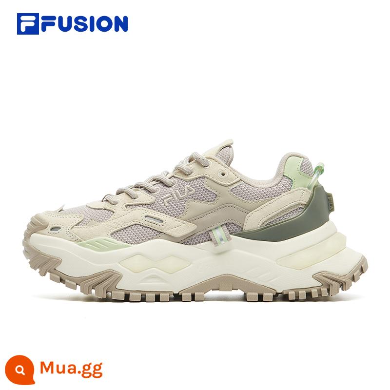 FILA FUSION Fila hợp thời trang thương hiệu giày kẹo cứng giày nữ giày thể thao tăng đế dày giày bố giày chạy bộ - Đám mây bạc/Màu be-SA