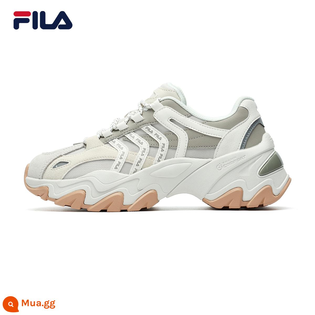 FILA Fila xương cá 2 thế hệ cũ giày nữ thu đông giày thường thời trang nhẹ đế dày giày tăng chiều cao giày thể thao - Cát trắng/xám bạc-WS