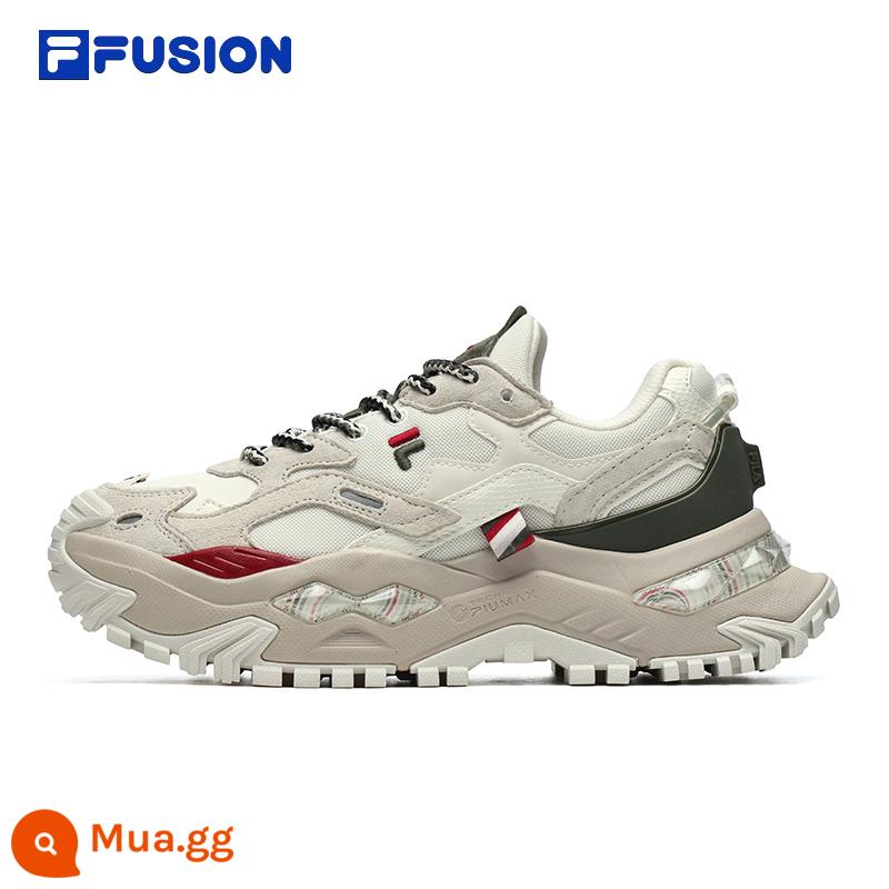 FILA FUSION Fila hợp thời trang thương hiệu giày kẹo cứng giày nữ giày thể thao tăng đế dày giày bố giày chạy bộ - Micro trắng/bọ cánh cứng xanh-RD