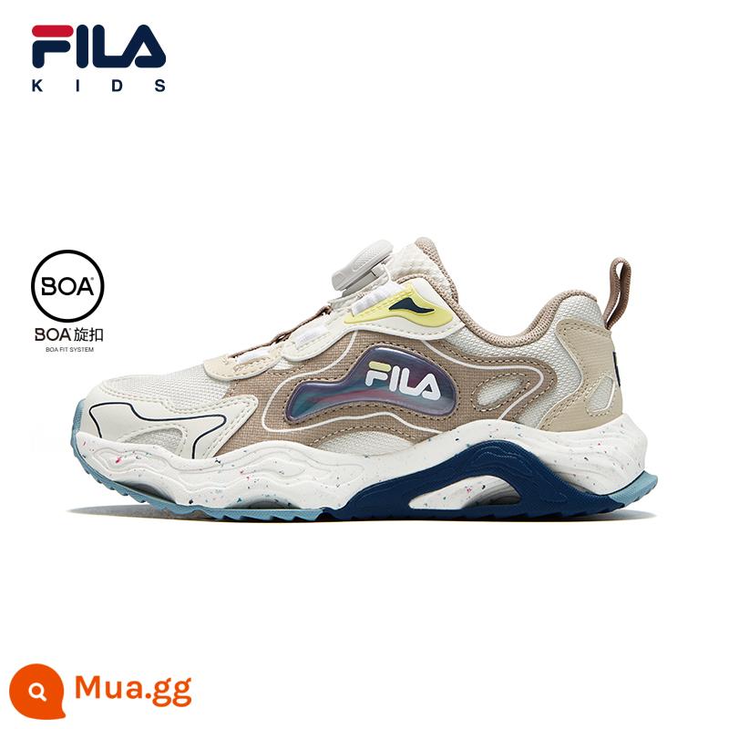 FILA KIDSFila Giày Trẻ Em Trẻ Em Tập Luyện Thu Đông 2023 Mới Nam Nữ Núm Vặn Giày Thể Thao Ngoài Trời - Lily Trắng/Da Cừu-LG