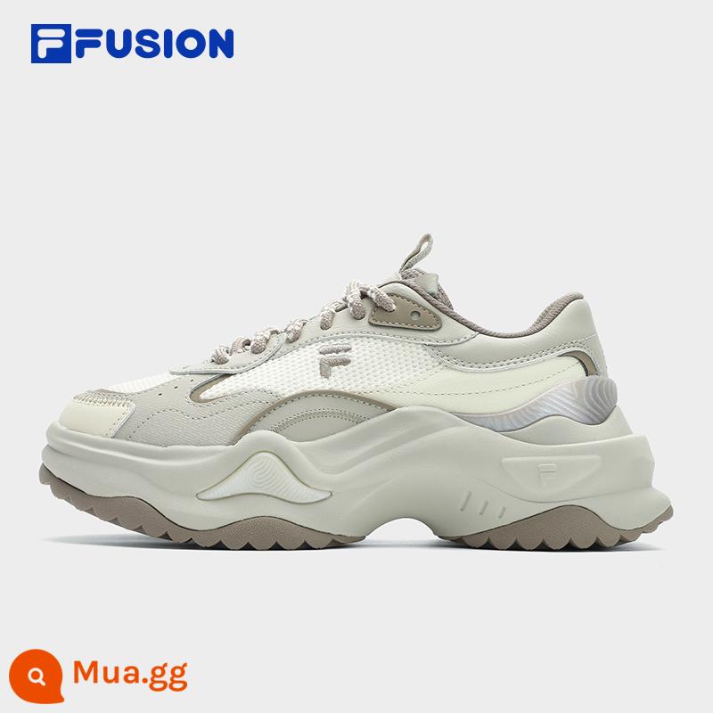 FILA FUSIONGiày nữ Fila giày bố đế dày mùa xuân 2024 giày kẹo cứng mới Giày thể thao thế hệ 2 - Cổ trắng/đá bọt xám-AP