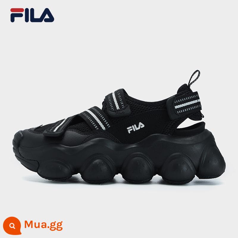 Xăng đan dâu FILA Fila nữ mùa hè 2023 mới đế dày Mary Jane xăng đan thể thao Velcro - Đen-BK