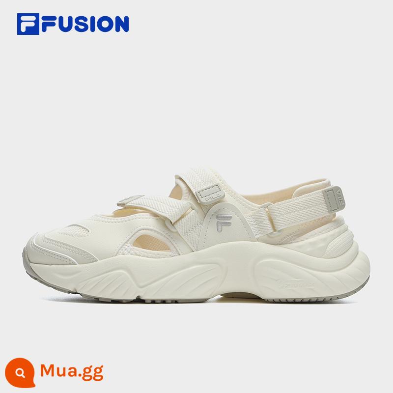 FILA FUSION Fila Mary Jane Sandals Giày Nữ Mùa Hè 2023 Mới Sandal Velcro Xà Cừ Giày Đi Biển - Cổ trắng/bột yến mạch-AO