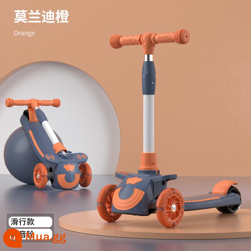 Xe Scooter trẻ em 1-3-6-12 tuổi bé trai và bé gái xe trượt 3 trong 1 có thể ngồi đẩy đi xe yo Scooter - Morandi/bánh xe flash/không cần cài đặt đèn nhạc miễn phí