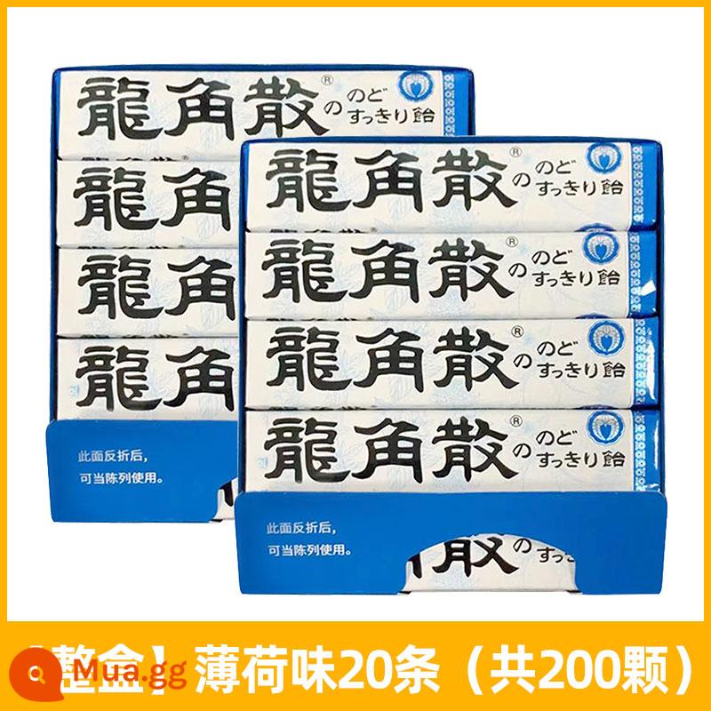 Viên ngậm thảo dược Ryukakusan chanh mật ong nhập khẩu Nhật Bản hương bạc hà 80g*5 túi Ryukakusan hơi thở thơm mát - [Hộp đầy đủ] Viên ngậm trị viêm họng hương bạc hà 40g*20 que