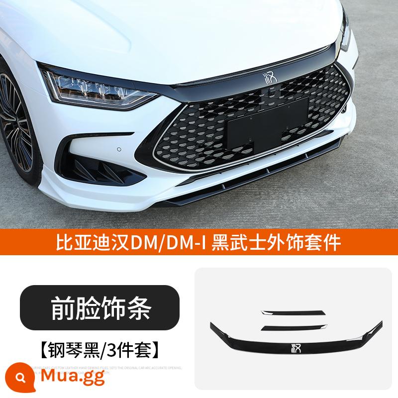 Dành riêng cho BYD Han EV dải trang trí mặt trước giữa lưới ngoại hình dmi đen phụ kiện dm chiến binh đen giữa lưới được sửa đổi - BYD Han Black Warrior Bộ ngoại hình [DMI/DM Dải trang trí mặt trước-Piano Black]