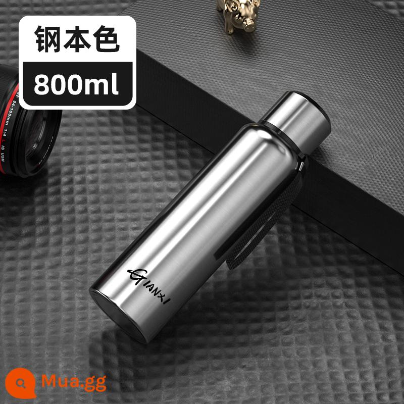 Cốc cách nhiệt dung tích lớn cốc nước inox 304 cốc nam nữ cốc cách nhiệt cốc nước gia dụng tách trà nam cao cấp - Cốc giữ nhiệt toàn thép màu thép 800ml