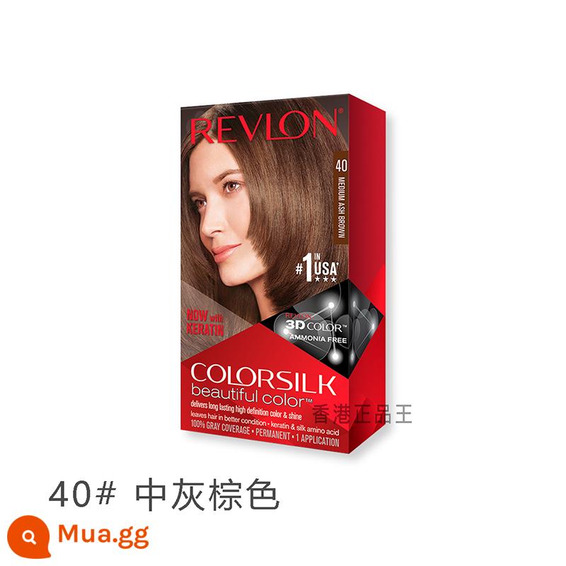 Kem nhuộm tóc Revlon Revlon Liran của Mỹ bôi thuốc mỡ bao phủ tóc trắng mà không làm tổn thương tóc mà không kích thích - Nâu xám vừa #40