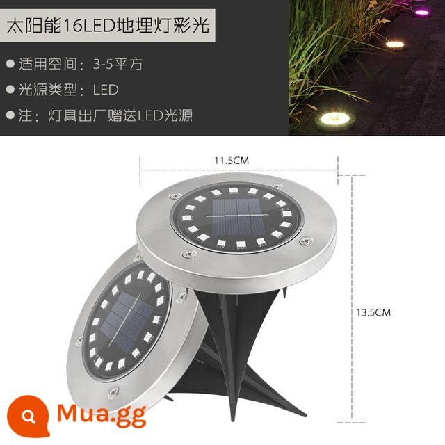 Siêu Sáng Năng Lượng Mặt Trời Chôn Ánh Sáng 16LED Bãi Cỏ Sân Vườn Ngoài Trời Chống Nước Nông Thôn Mục Vụ Phòng Khách Hạt Đèn Trang Trí Biệt Thự - Đèn LED phòng khách 16 bóng đèn nhiều màu