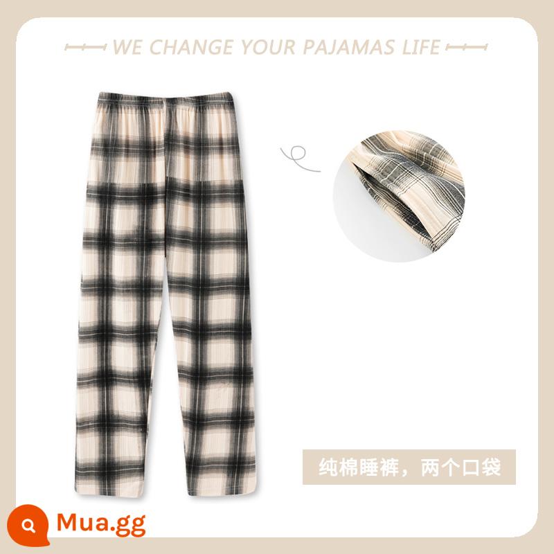 Yu Zhaolin 2022 quần pyjama nam mới quần cotton nguyên chất mùa xuân và mùa thu quần mỏng quần thường và ở nhà nam có thể mặc ra ngoài - YZL-MBF1707 nam