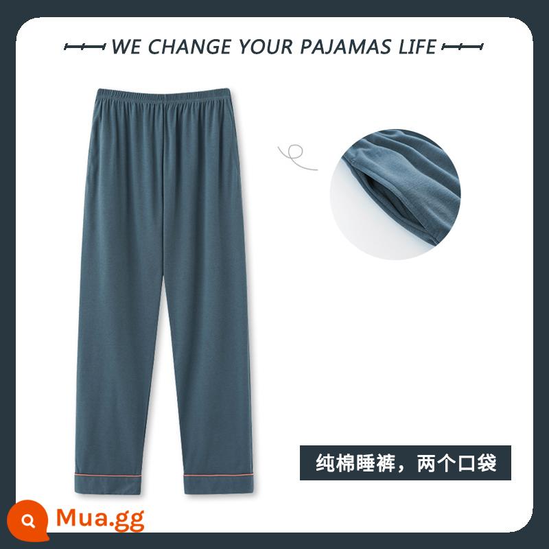 Yu Zhaolin 2022 quần pyjama nam mới quần cotton nguyên chất mùa xuân và mùa thu quần mỏng quần thường và ở nhà nam có thể mặc ra ngoài - YZL-MBF1703 nam