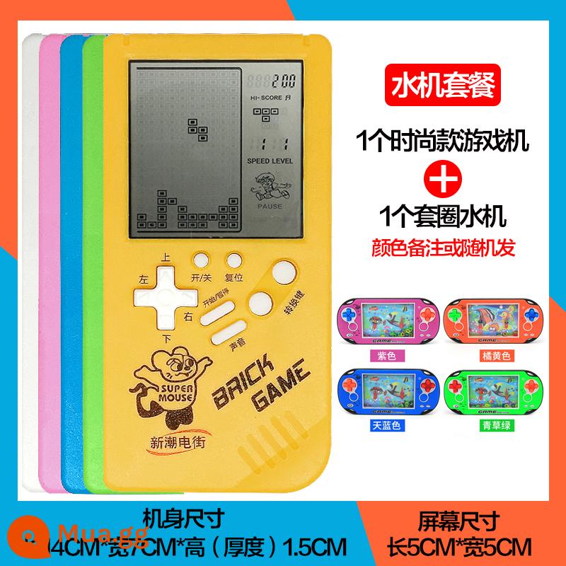 Máy chơi game Tetris màn hình lớn cổ điển cầm tay đồ chơi trẻ em cổ điển nhỏ di động hoài cổ ra đời từ những năm 80 - Mẫu thời trang 3,5 inch + ống đựng nước + pin Gửi đơn hàng và ghi chú màu sắc