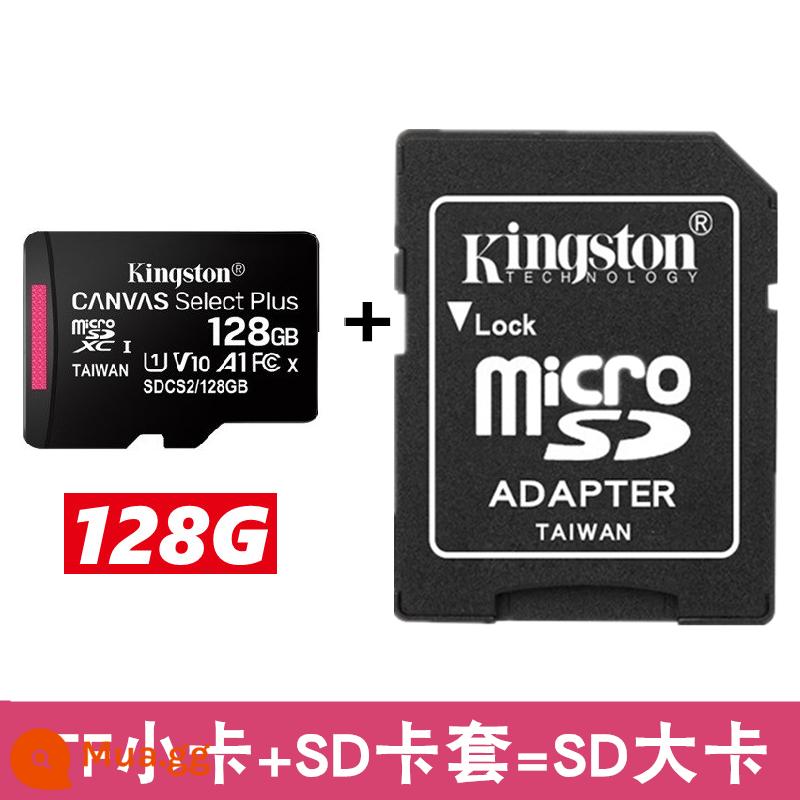 Máy ghi âm lái xe ô tô Kingstonsd lưu trữ tf thẻ 64g giám sát minisd điện thoại di động bộ nhớ thẻ t lưu trữ cd - Thẻ KingstonTF 128G+chủ thẻ SD