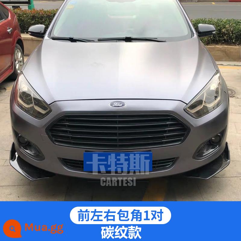 Xe đa năng xẻng phía trước ba phần môi phía trước góc chống va chạm dải sửa đổi hatchback và sedan bao quanh cằm bảo vệ góc trang trí - Bộ góc trước [mẫu carbon] một cặp