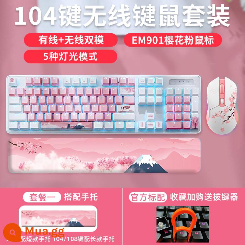 "Sakura Dream" của Daryou không dây có dây 2.4g máy móc Bluetooth chơi trò chơi chơi trò chơi máy tính chơi văn phòng máy tính - Sakura Dual Mẫu 104 Phím + Chuột Hồng Sakura EM901