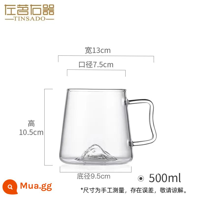 Thiết bị bên trái và phải Guanshan Cup với một cốc thủy tinh Men Mark Cup Cup Water Cup trong suốt TEBETAN TEA TEA - Đặng Phong Cup-500ML-hoàn toàn trong suốt