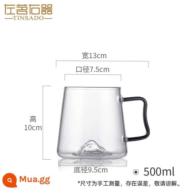 Thiết bị bên trái và phải Guanshan Cup với một cốc thủy tinh Men Mark Cup Cup Water Cup trong suốt TEBETAN TEA TEA - Đặng Phong Cup-500ML-Trong Suốt