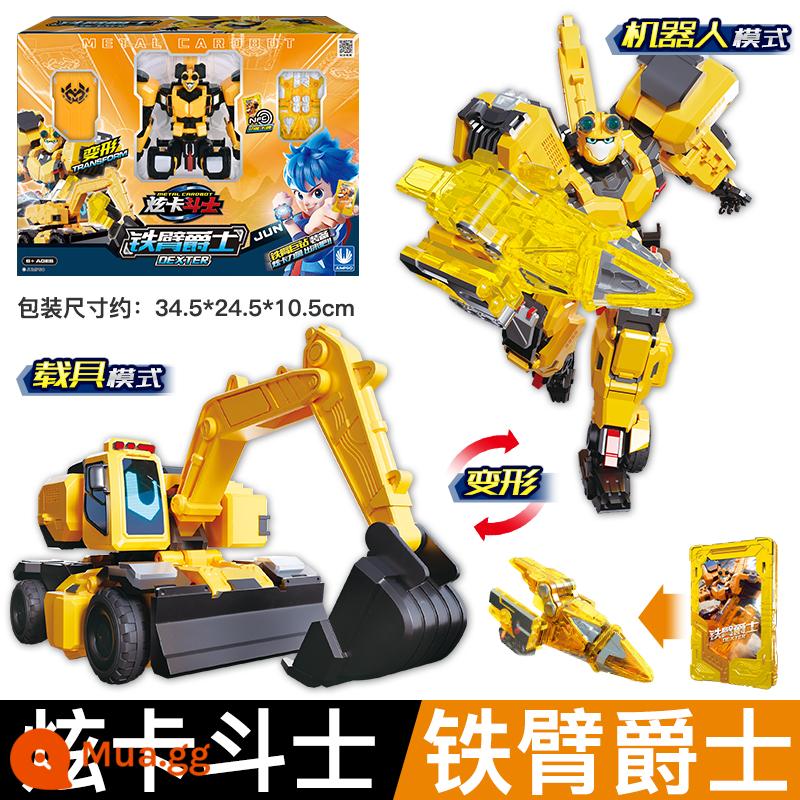 Chính hãng thẻ bài rực rỡ máy bay chiến đấu trẻ em robot biến hình đồ chơi cậu bé King Kong mecha tia sét xanh rực rỡ - [Sir Iron Arm] Hai hình thức + vũ khí được trang bị + kết hợp biến đổi thẻ bài