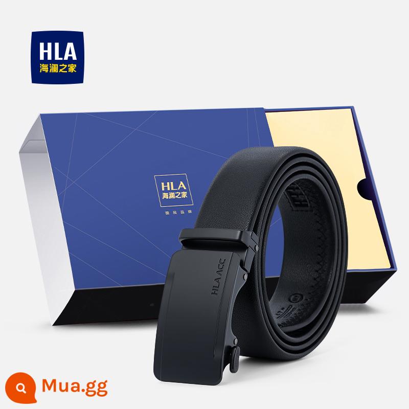 HLA/Hailan Nhà Thắt Lưng Nam Thật Dây Khóa Tự Động Tặng Hộp Quà Tặng Sinh Nhật Bạn Trai Bố Mới dây - Phong cách ② Hợp thời trang Matte [Hộp quà màu xanh] 347