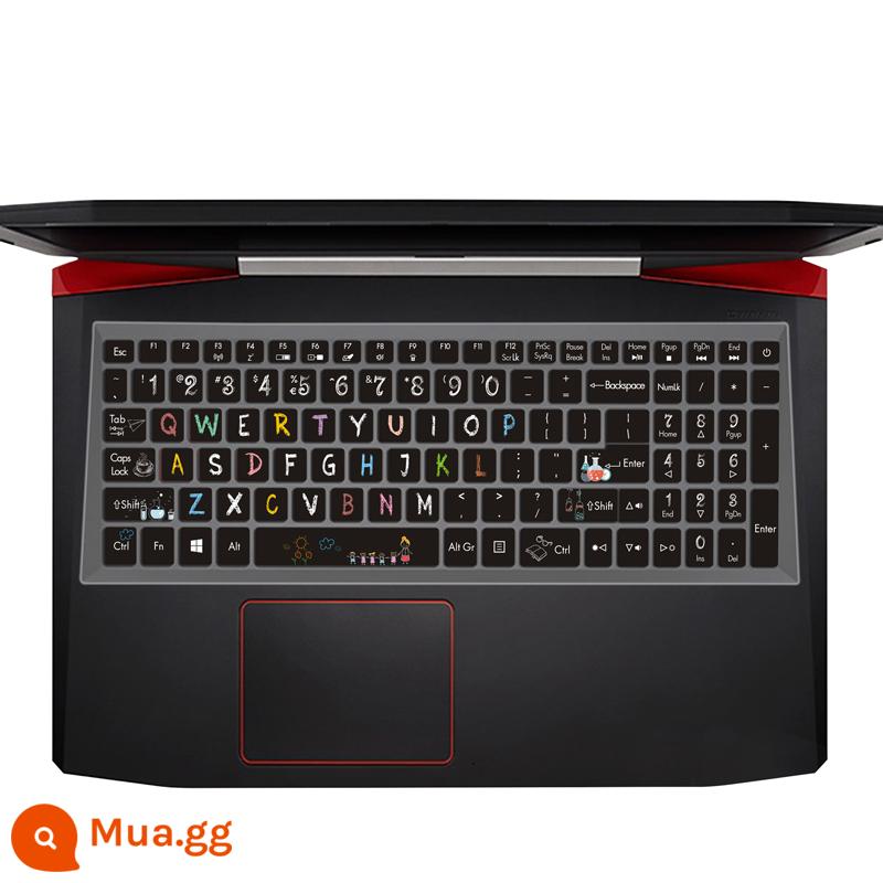 Acer Màng bảo vệ bàn phím Acer Shadow Knight 4 Máy tính xách tay AN515 NITRO 5 Đế che bụi máy tính Shadow Knight 3 thế hệ phiên bản nâng cao Vỏ silicon chống nước hình cô gái hoạt hình dễ thương - [Hiệp sĩ bóng tối 3]Viết phấn